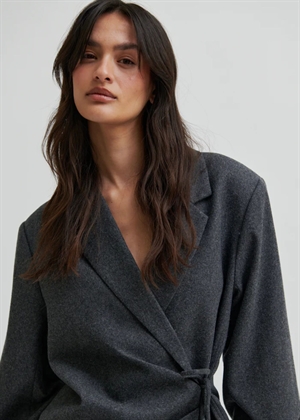 Milea wrap skjorte Dark Grey Melange Second Female 